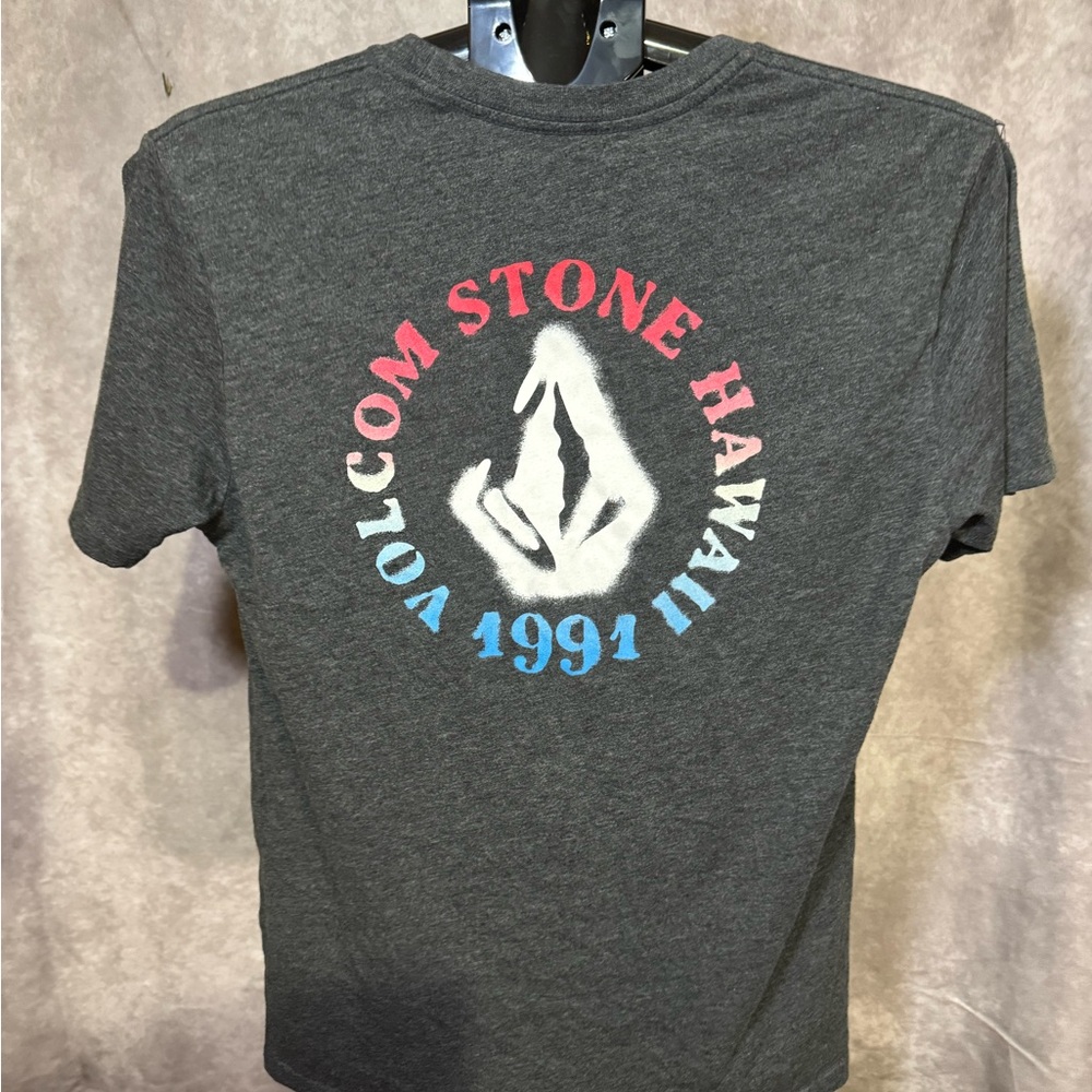 Volcom Charcoal Graphic Tee with Multicolor Print